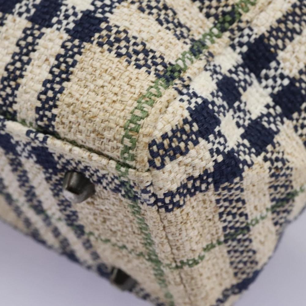 BURBERRY Nova Check Blue Label Hand Bag Canvas Beige Navy Auth BD035 - Picture 16 of 16